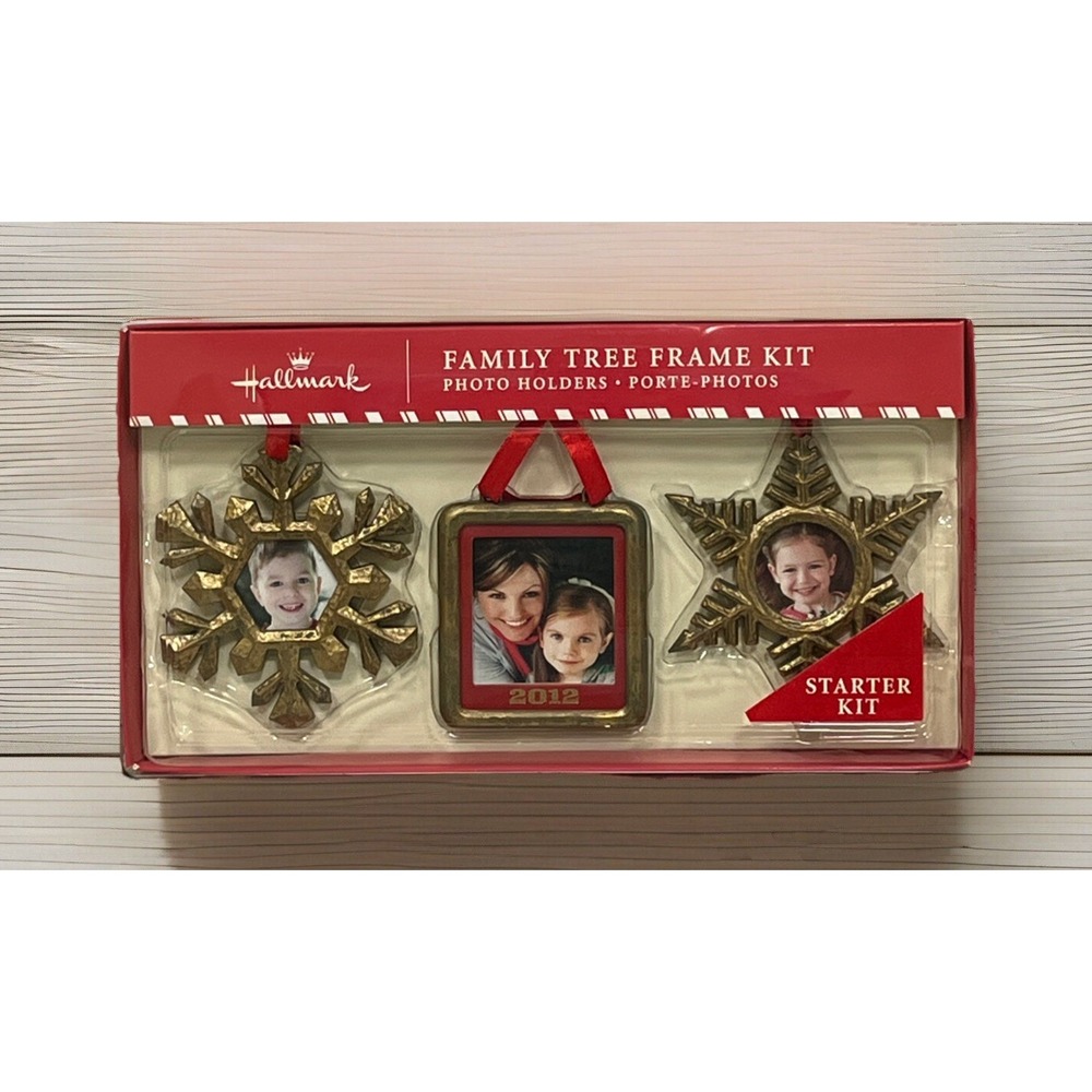 Hallmark 2012 Family Tree Frame Kit Rustic Gold‎ - 3 Frame Ornament - NEW